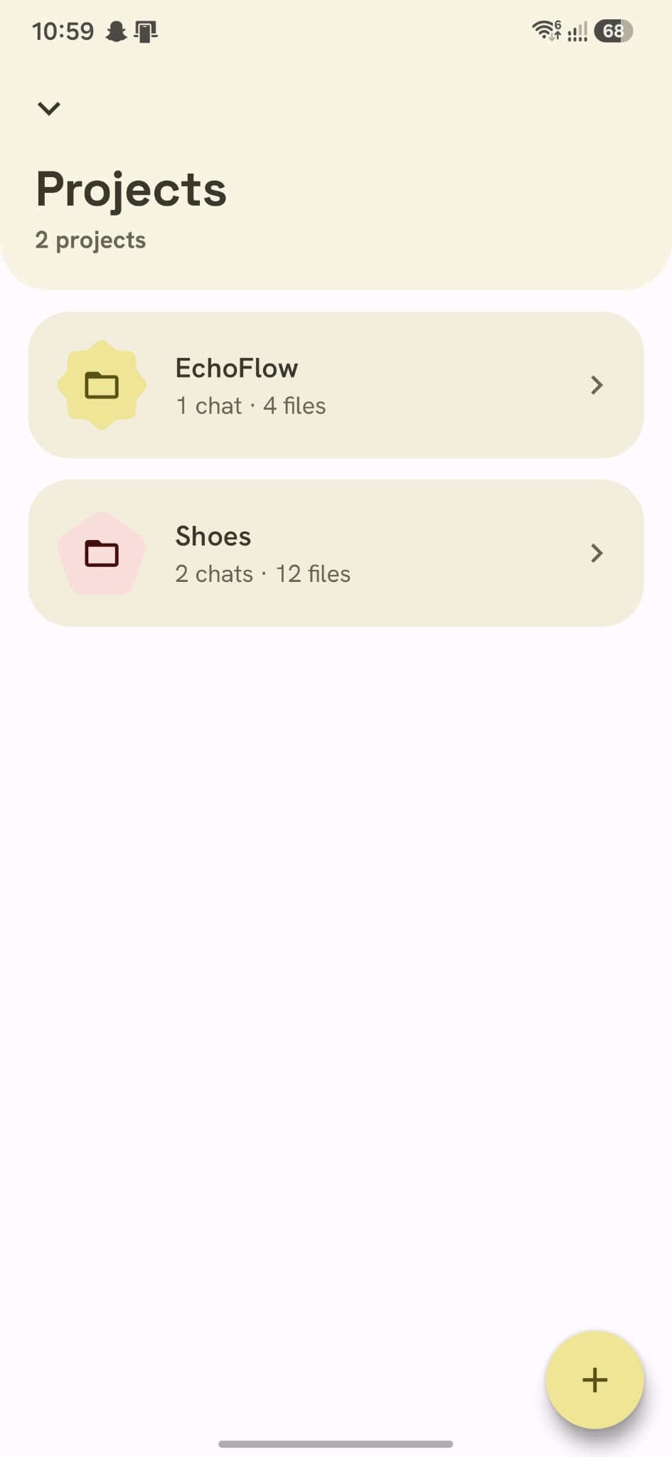 EchoFlow projects list